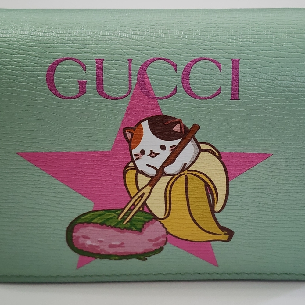 Gucci Bananya Sakura Mochi Cat GG Compact Wallet Limited Edition - Picture 2 of 10